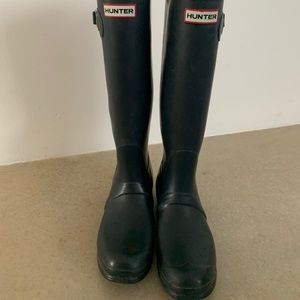 Hunter Original Tall Blue Rain Boots W Size 9